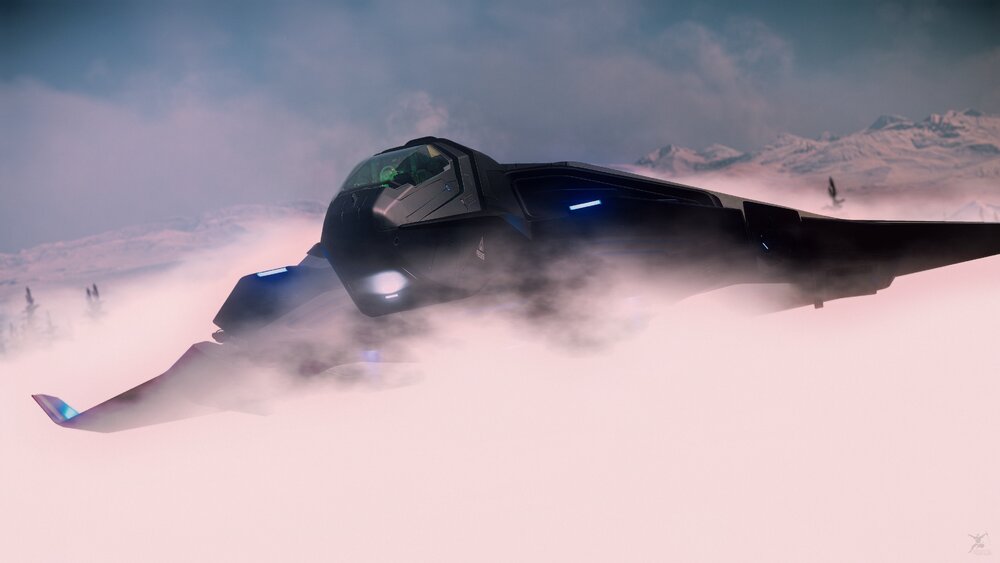 Star Citizen: Raven Emerging From a Snow Storm