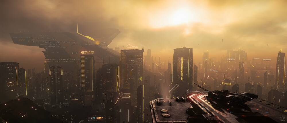 Star Citizen: Cloudy Lorville Sunrise