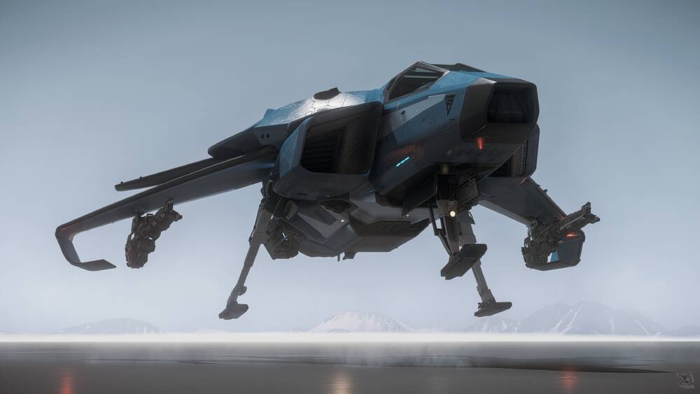 Star Citizen: F7C Hornet MK II Landing on Euterpe
