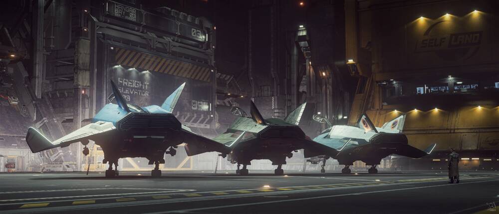 Star Citizen: Three Avengers in a Hangar