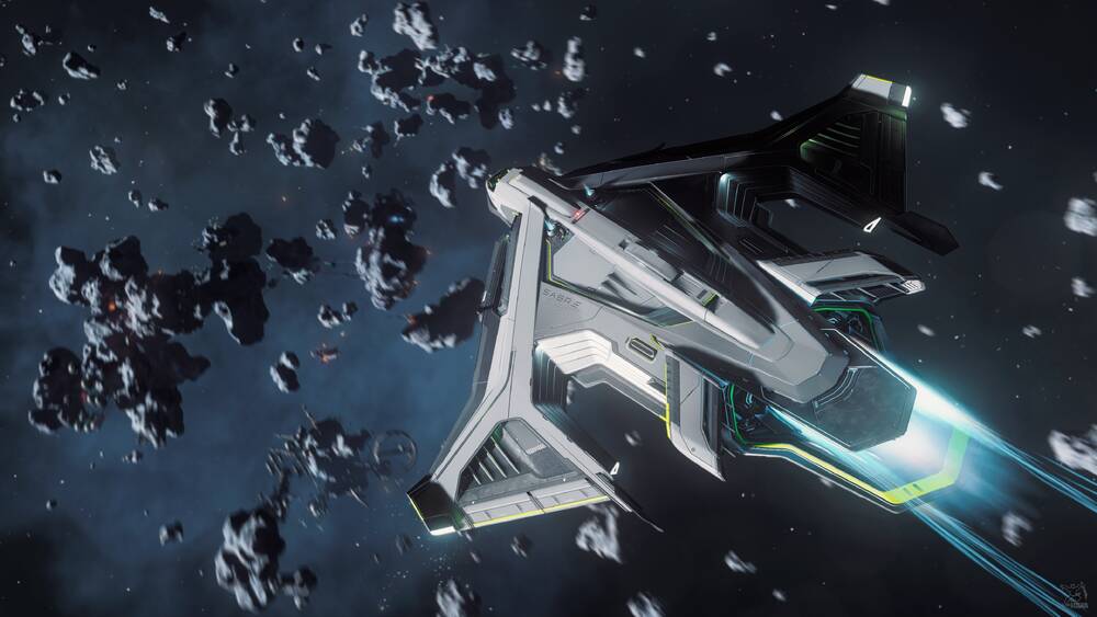 Star Citizen: Sabre Raven Peregrine at Yela