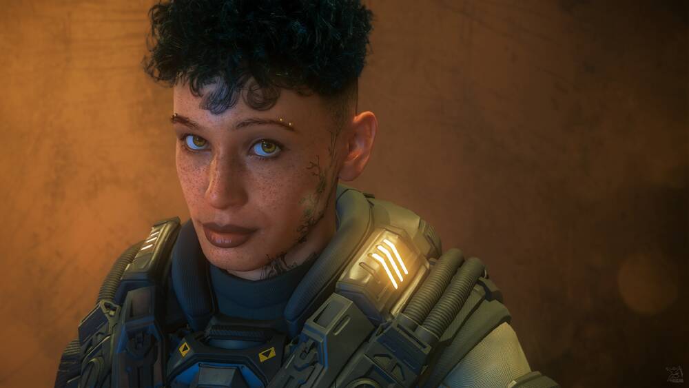Star Citizen: Female Navy Pilot Portrait