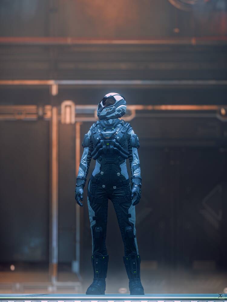 Star Citizen: OMNI-AFS-Sapphire Armored Flight Suit