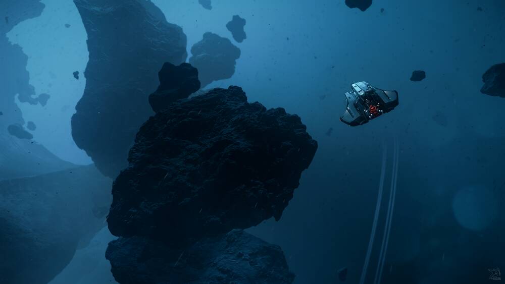 Star Citizen: MSR Weaving Through Asteroids