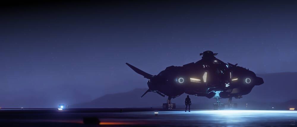 Star Citizen: Vanguard at night