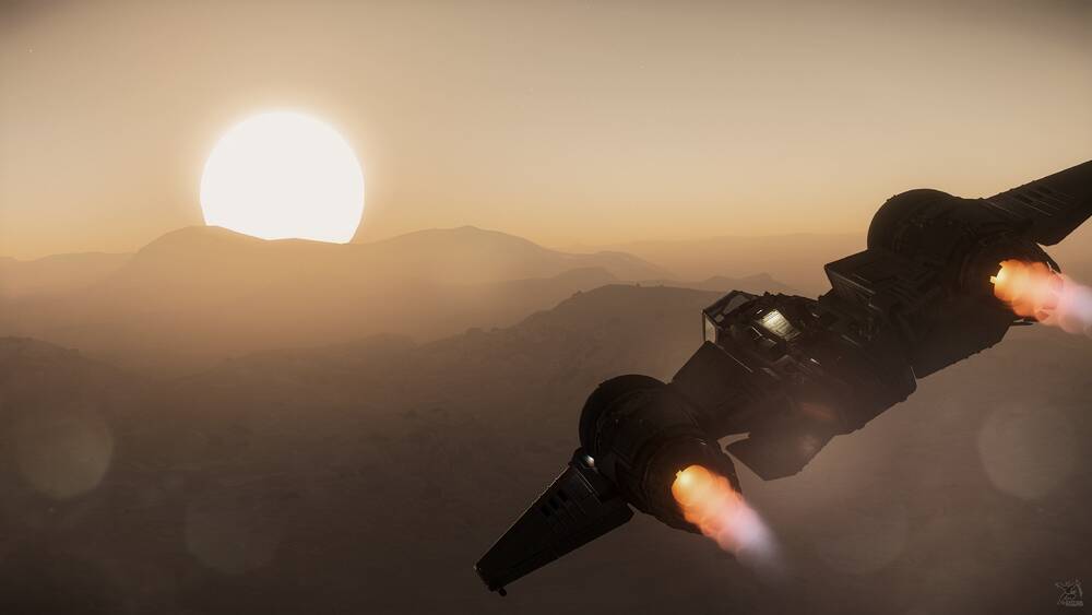 Star Citizen: Flying into a Daymar Sunset