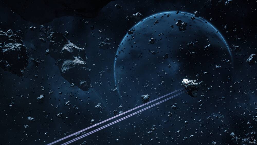 Star Citizen: Navigating the smaller asteroids around Delamar