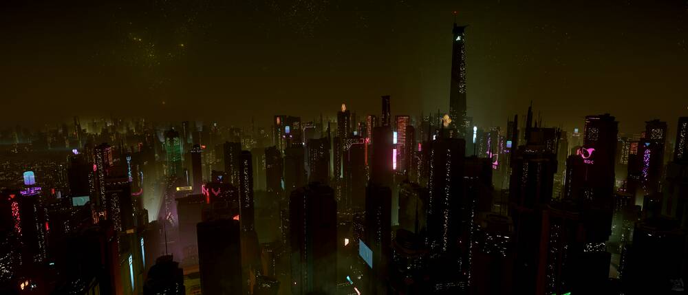 Star Citizen: Area18 Nighttime Skyline